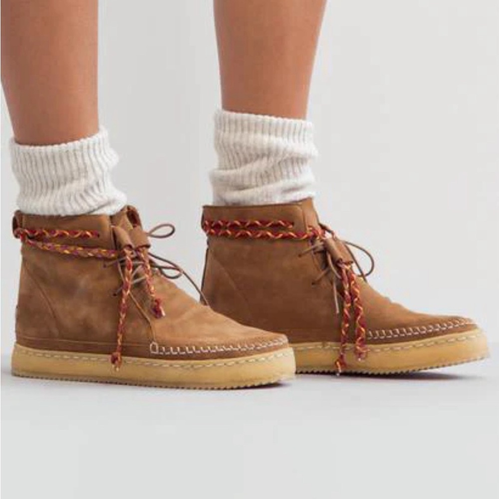 laidbacklondon Argo Camel Suede- Lace up ankle boots